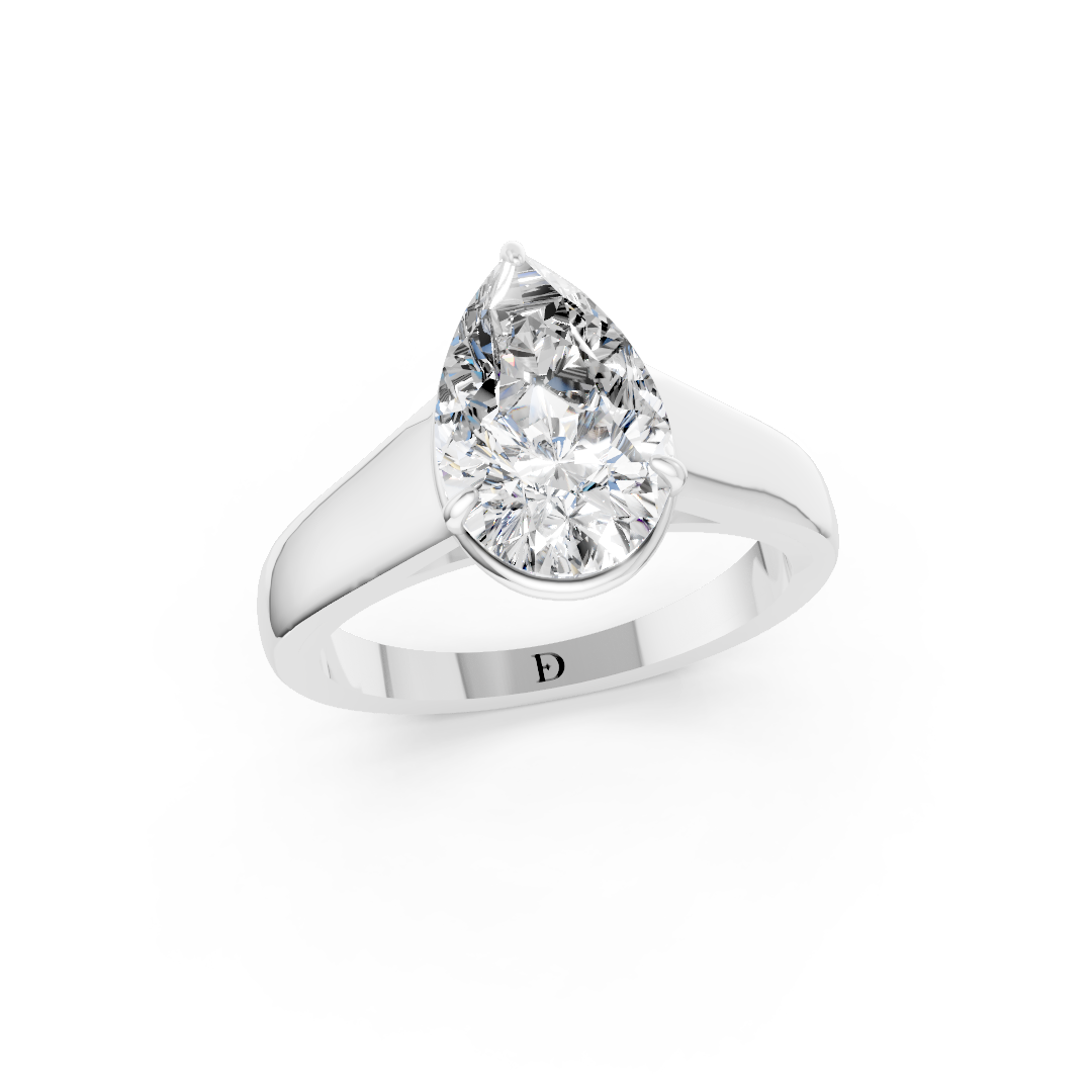 Pear Diamond Tapered Band Ring