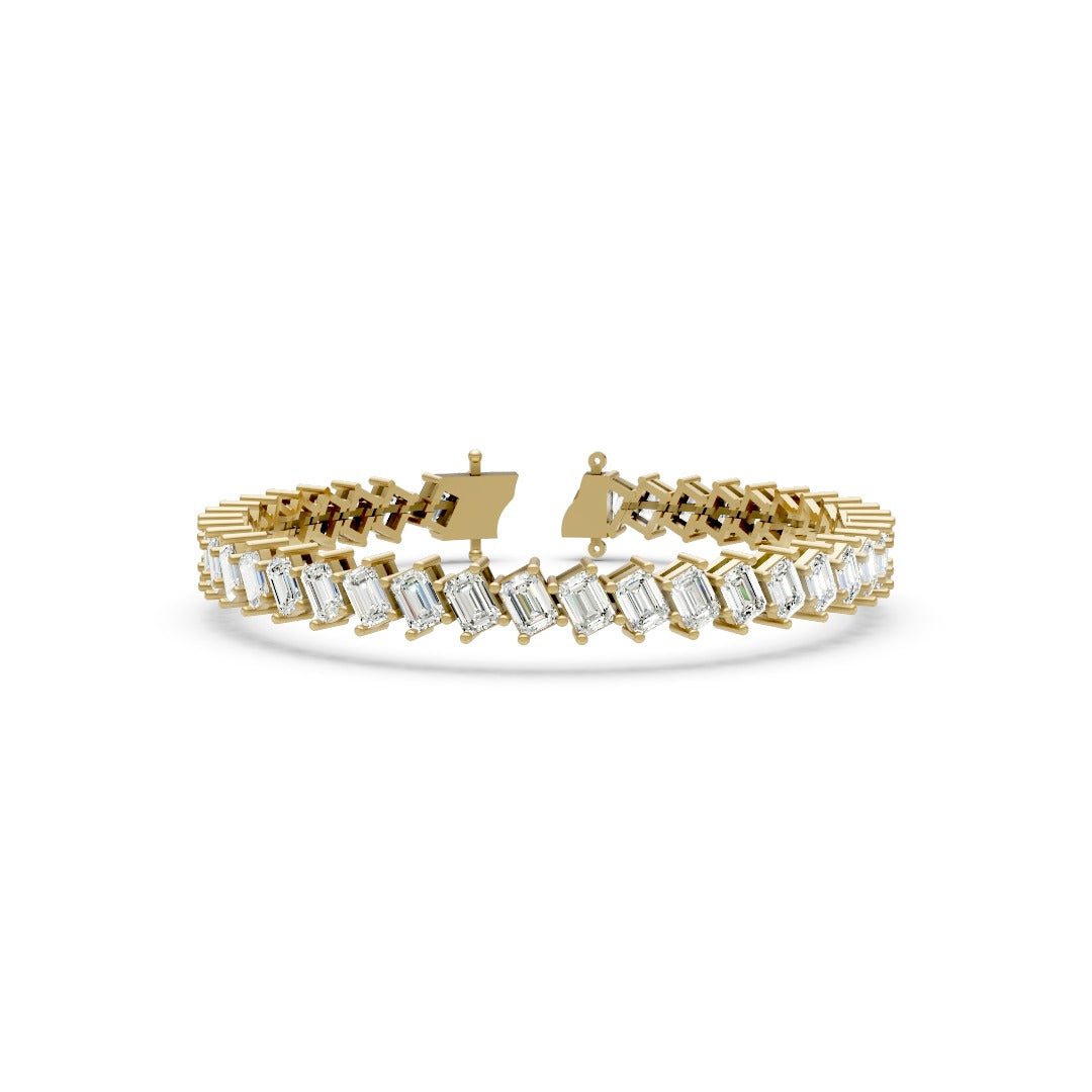 Emerald Cut Lab Grown Diamond Eternity Bracelet