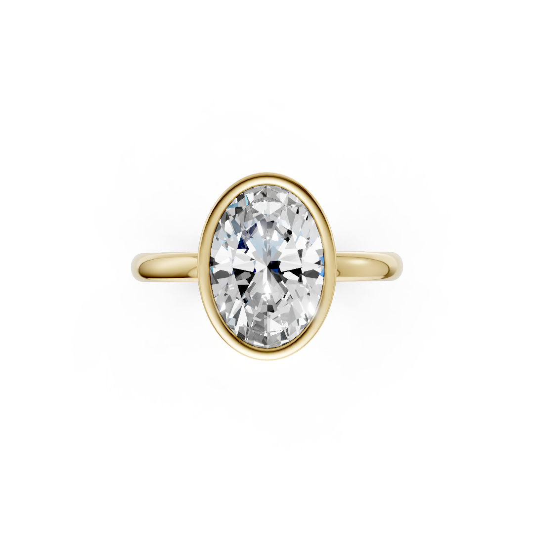 Oval Solitaire Bezel Ring