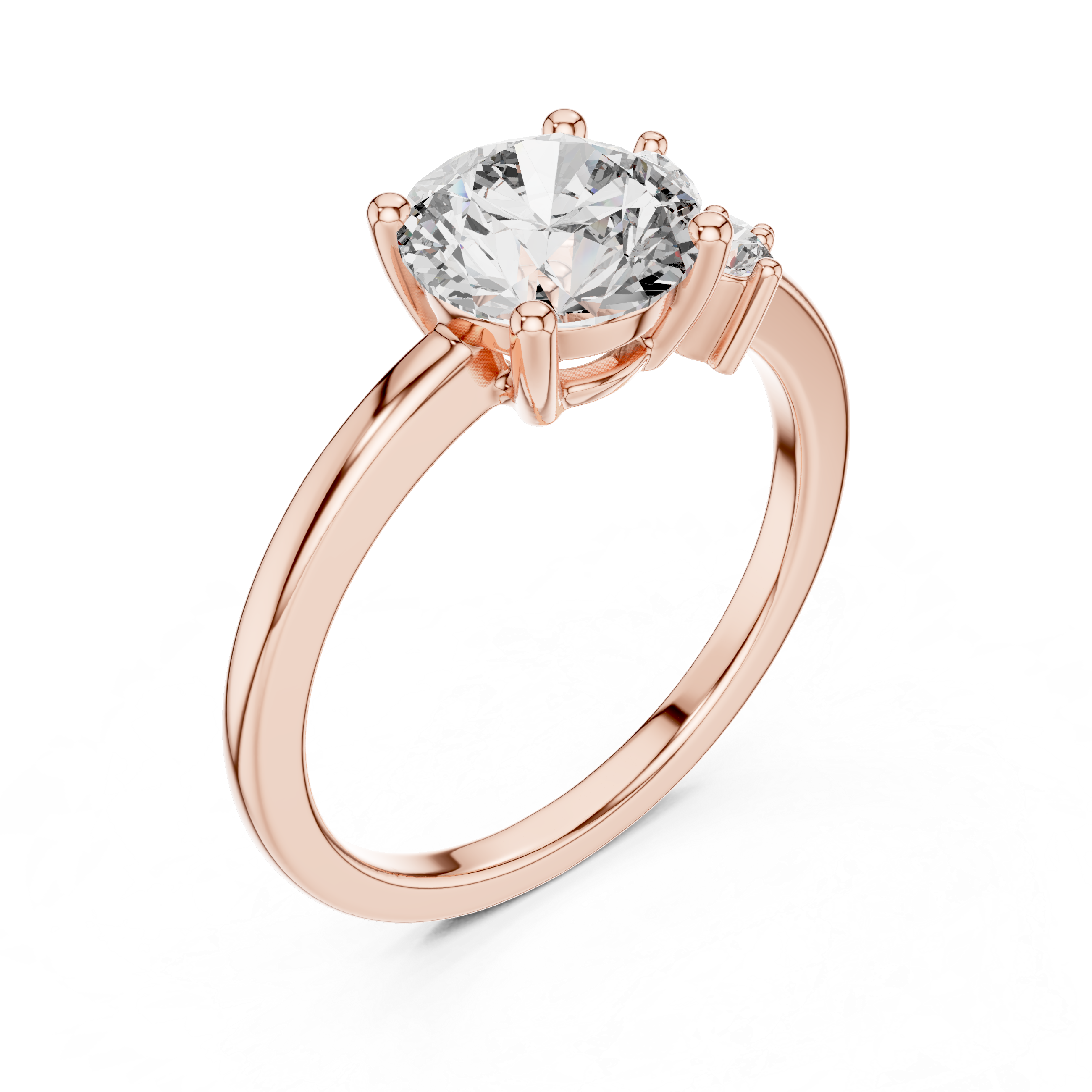 Round And Marquise Cut Prong Set Wedding Ring