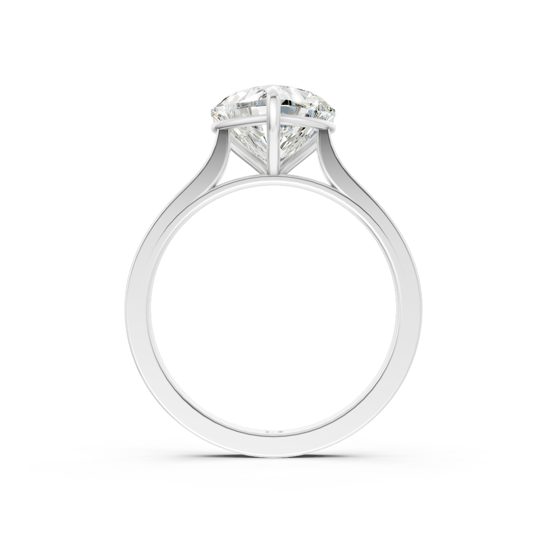 Heart Solitaire Cathedral Shank Ring