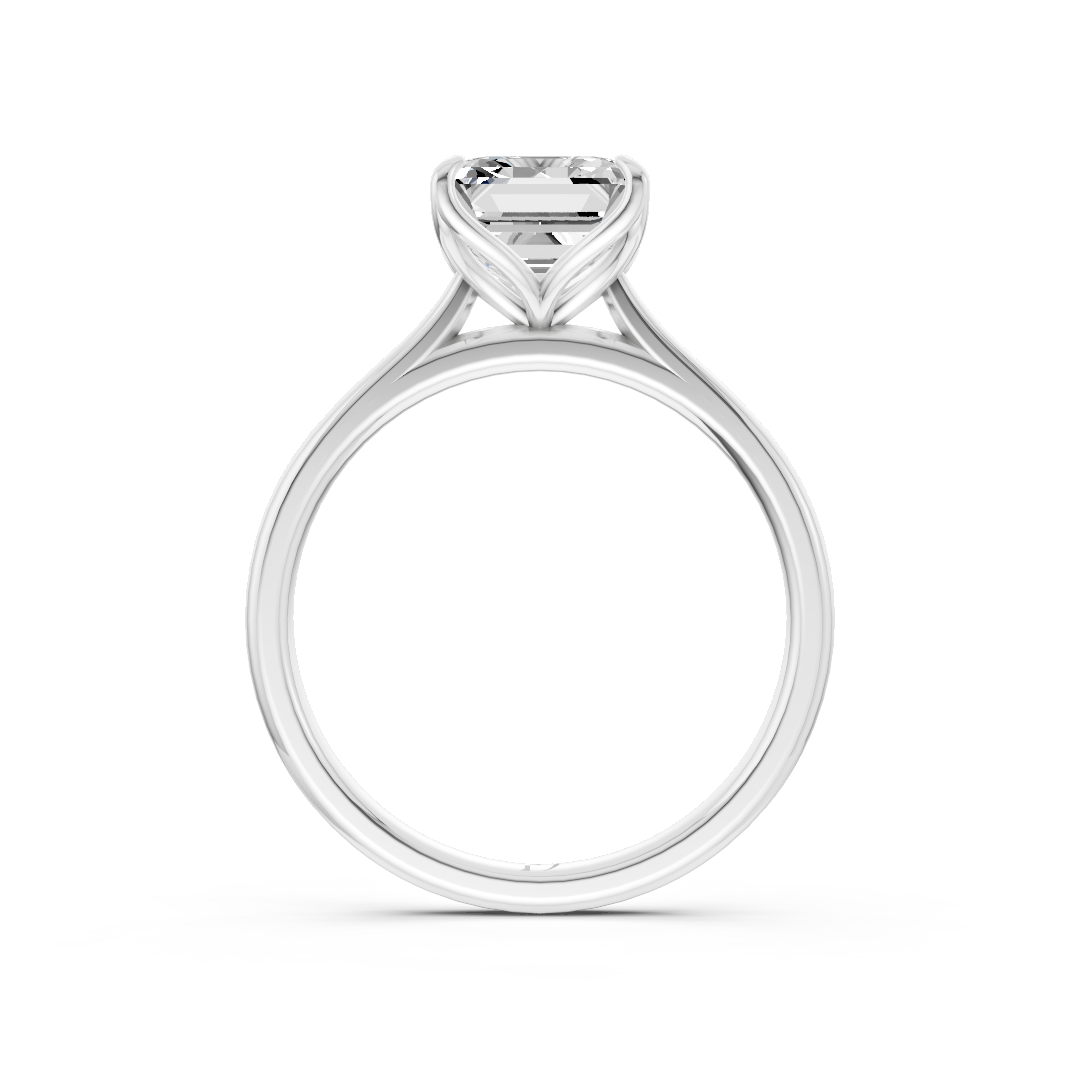 Asscher Cut Flower Prong ring