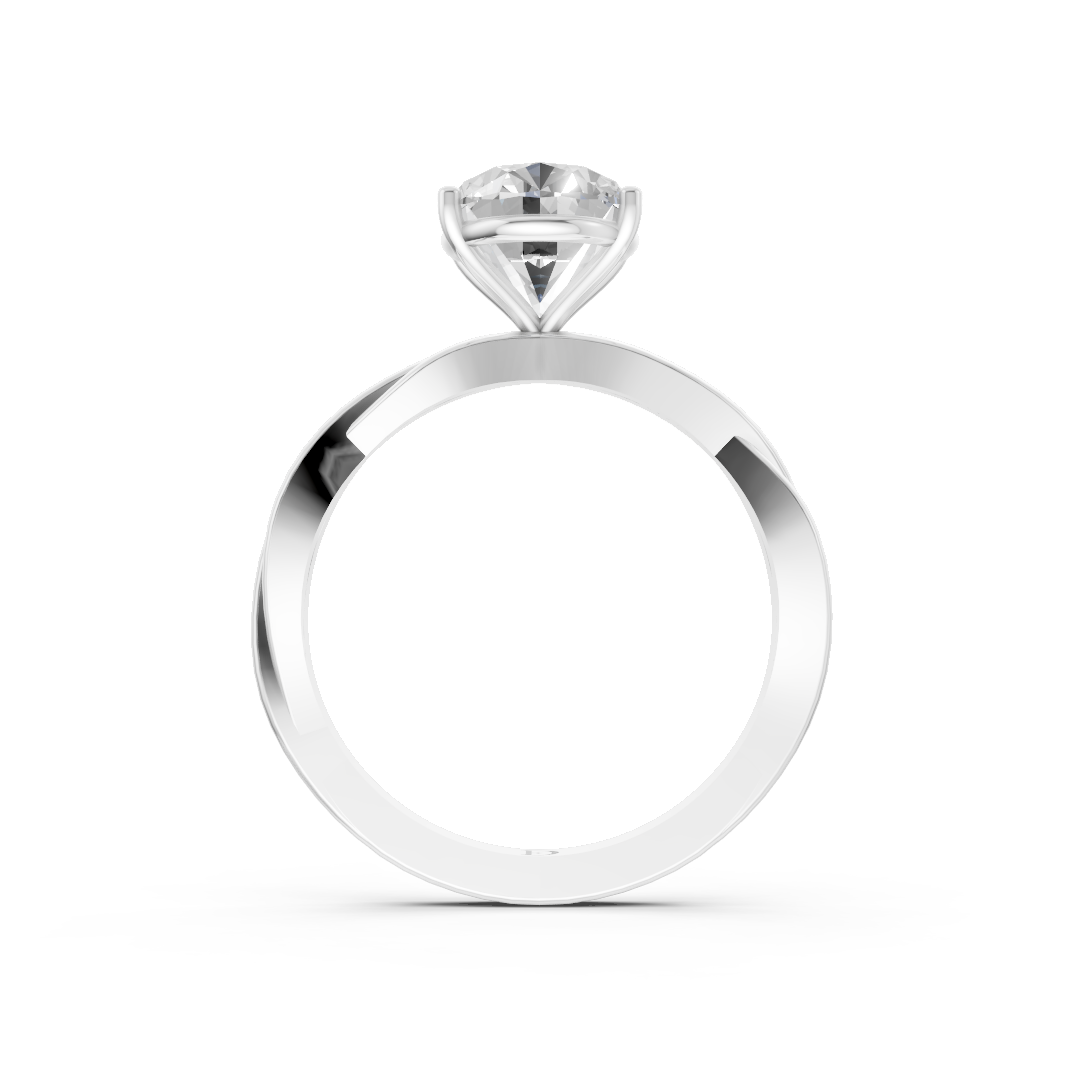 Oval Cut Diamond Crisscross Ring