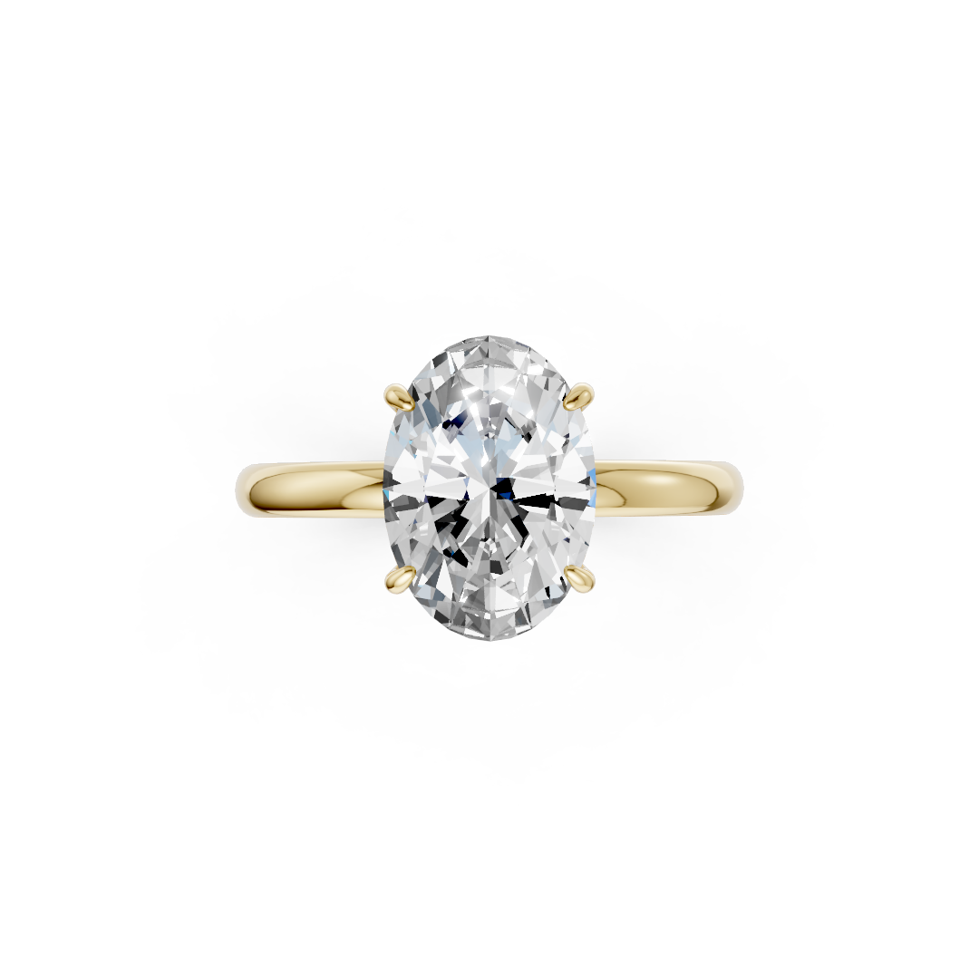 Oval Diamond Hidden Halo Ring