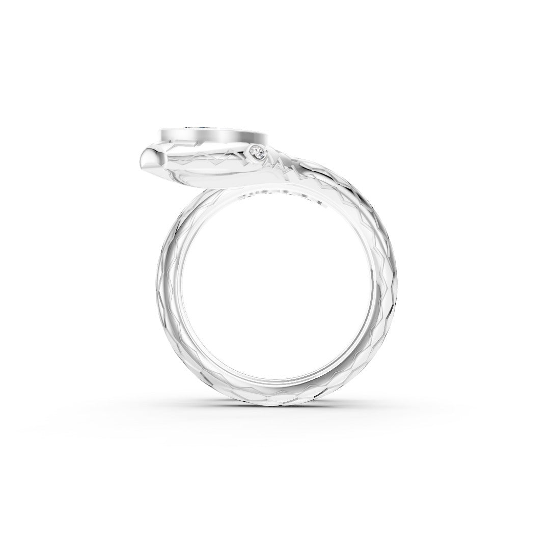 Marquise And Round Diamond Snake Wrap Adjustable Ring
