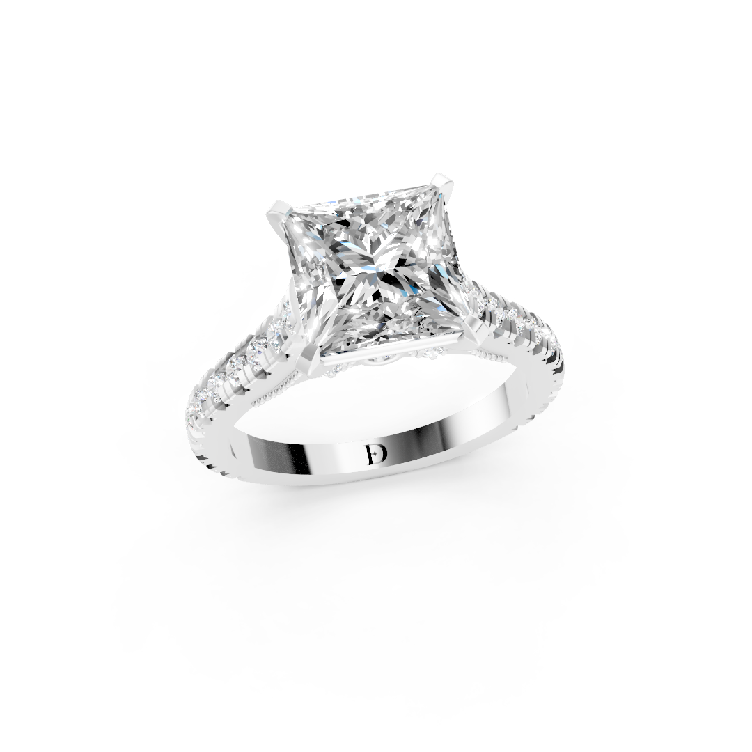 Princess Diamond Graduation Set Engagement Ring