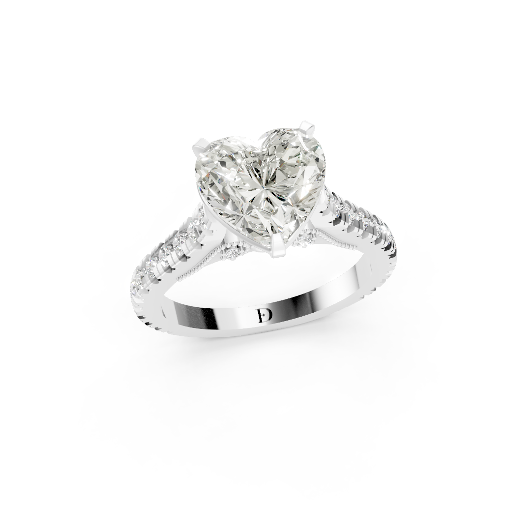 Heart Diamond Graduation Set Engagement Ring