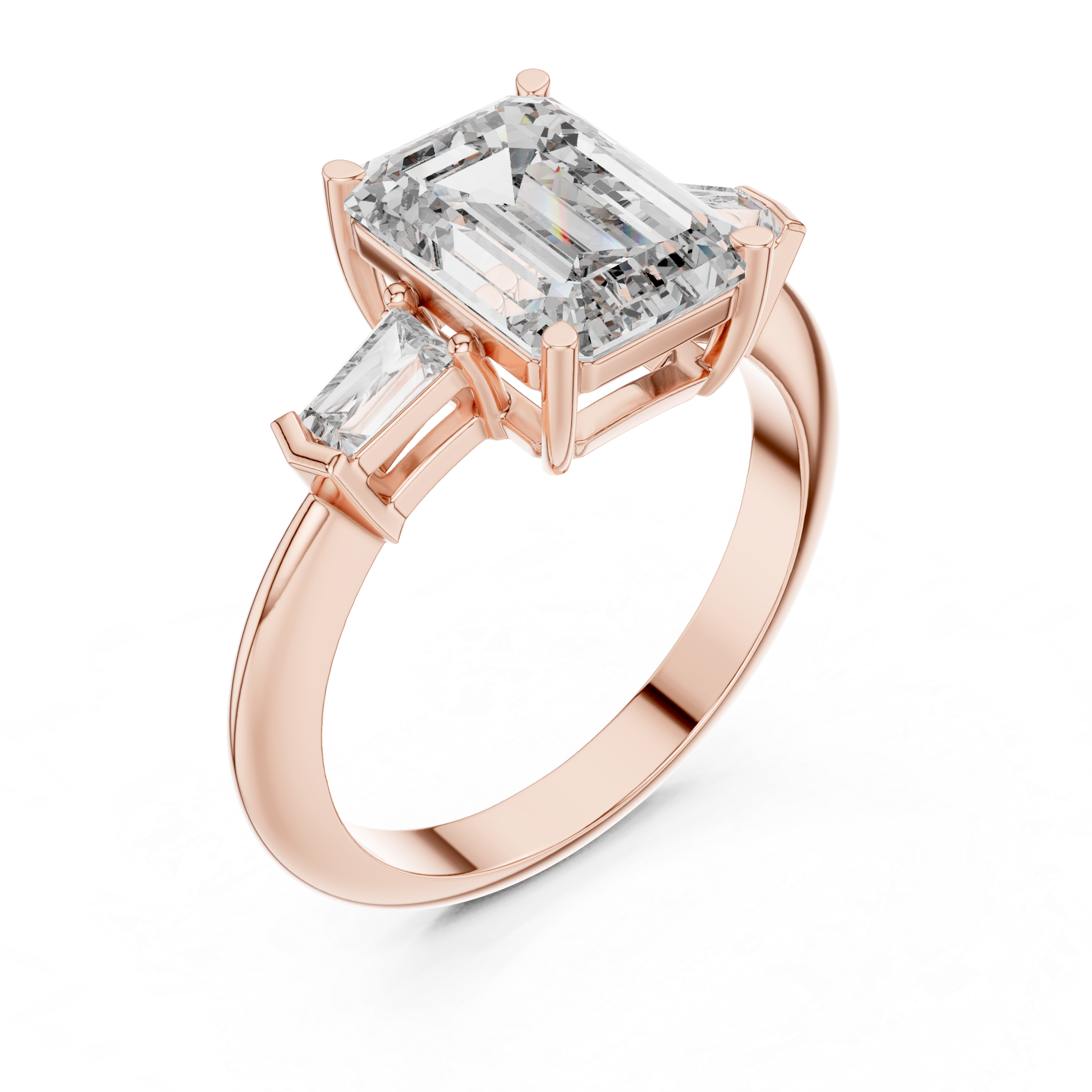 Emerald Diamond Trilogy Ring