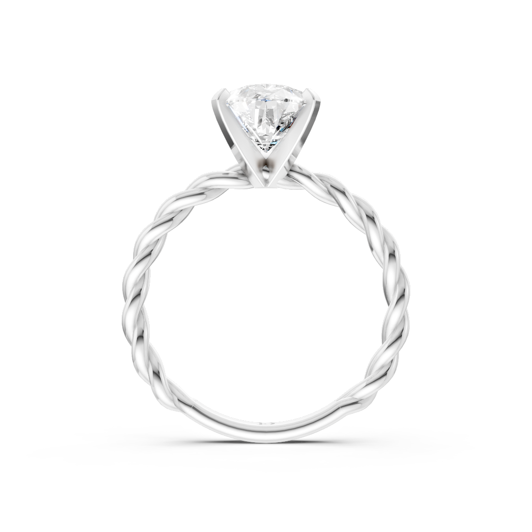 Pear Diamond Twisted Shank Ring