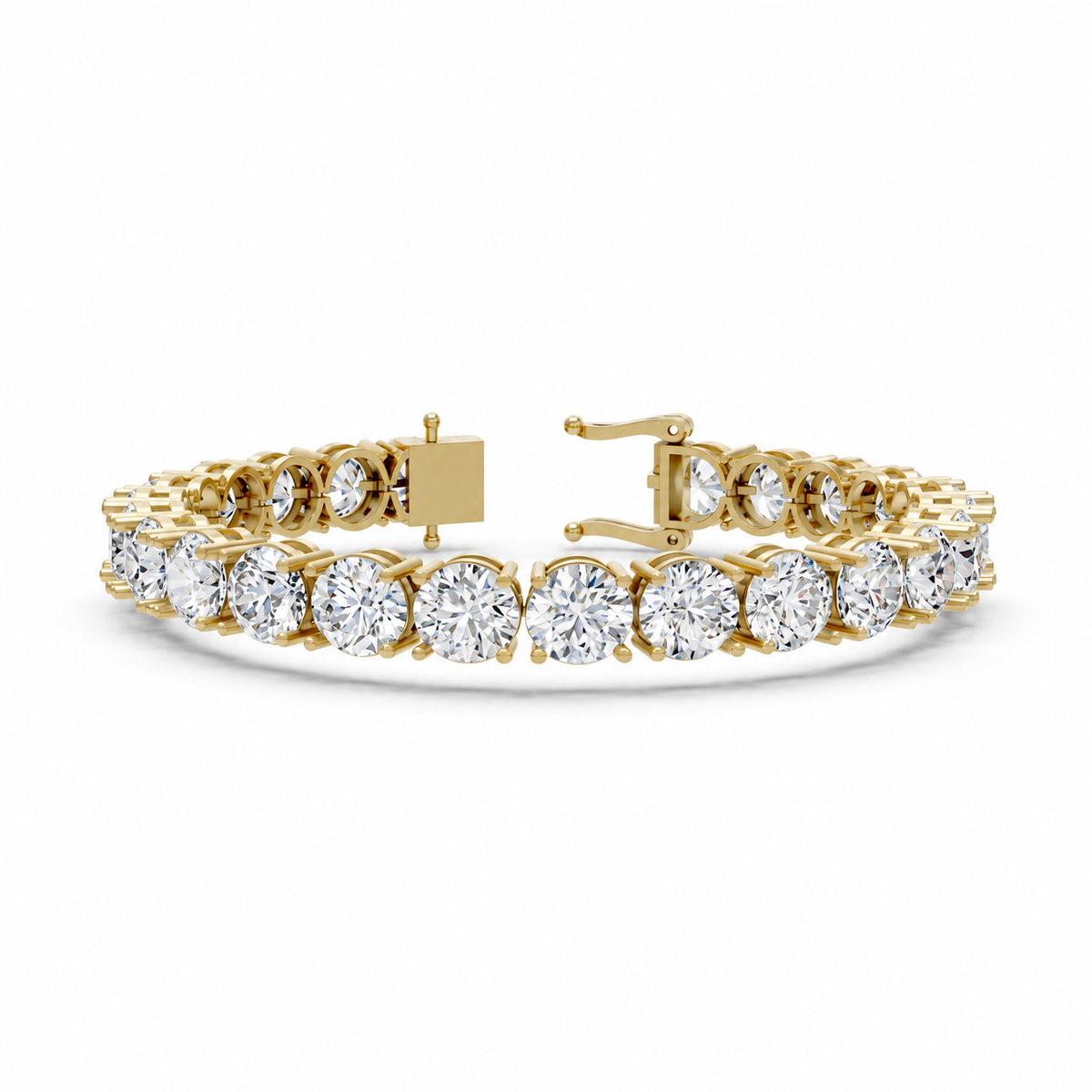Round Cut Diamond Prong Setting Tennis Bracelet