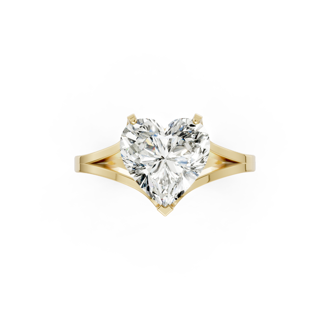Heart Cut Minimalist Split Shank Ring