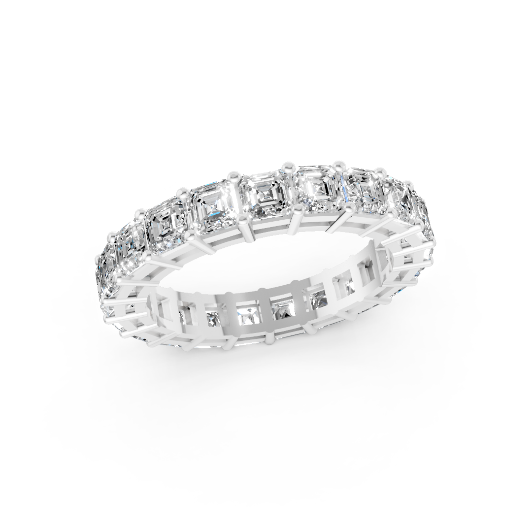 Asscher Diamond Shared Prong Eternity Band