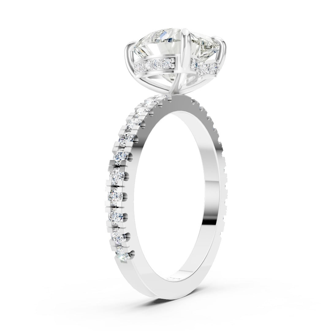 Heart Diamond With Under-Halo Settings Ring