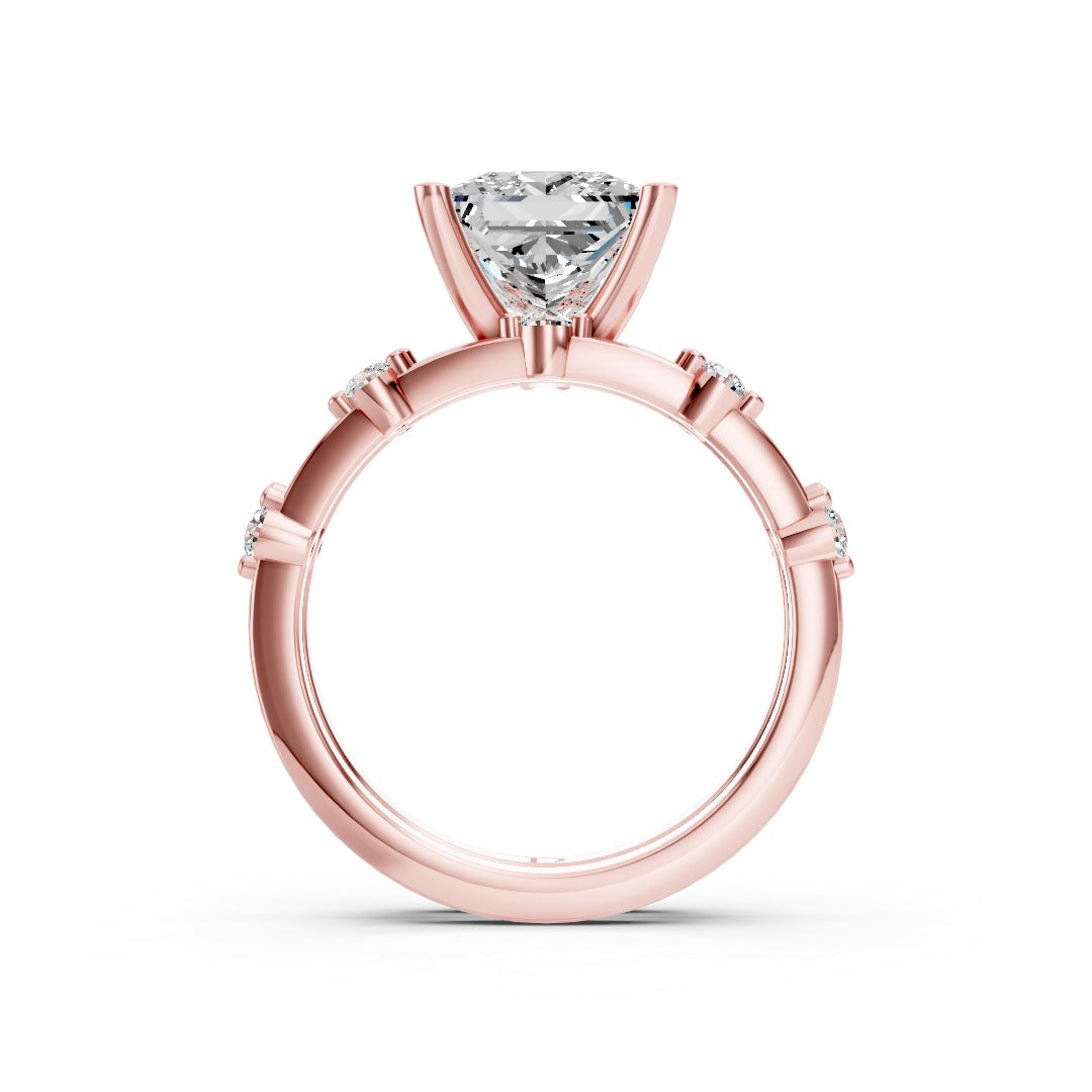 Princess Cut Lab Diamond Bridal Ring Set