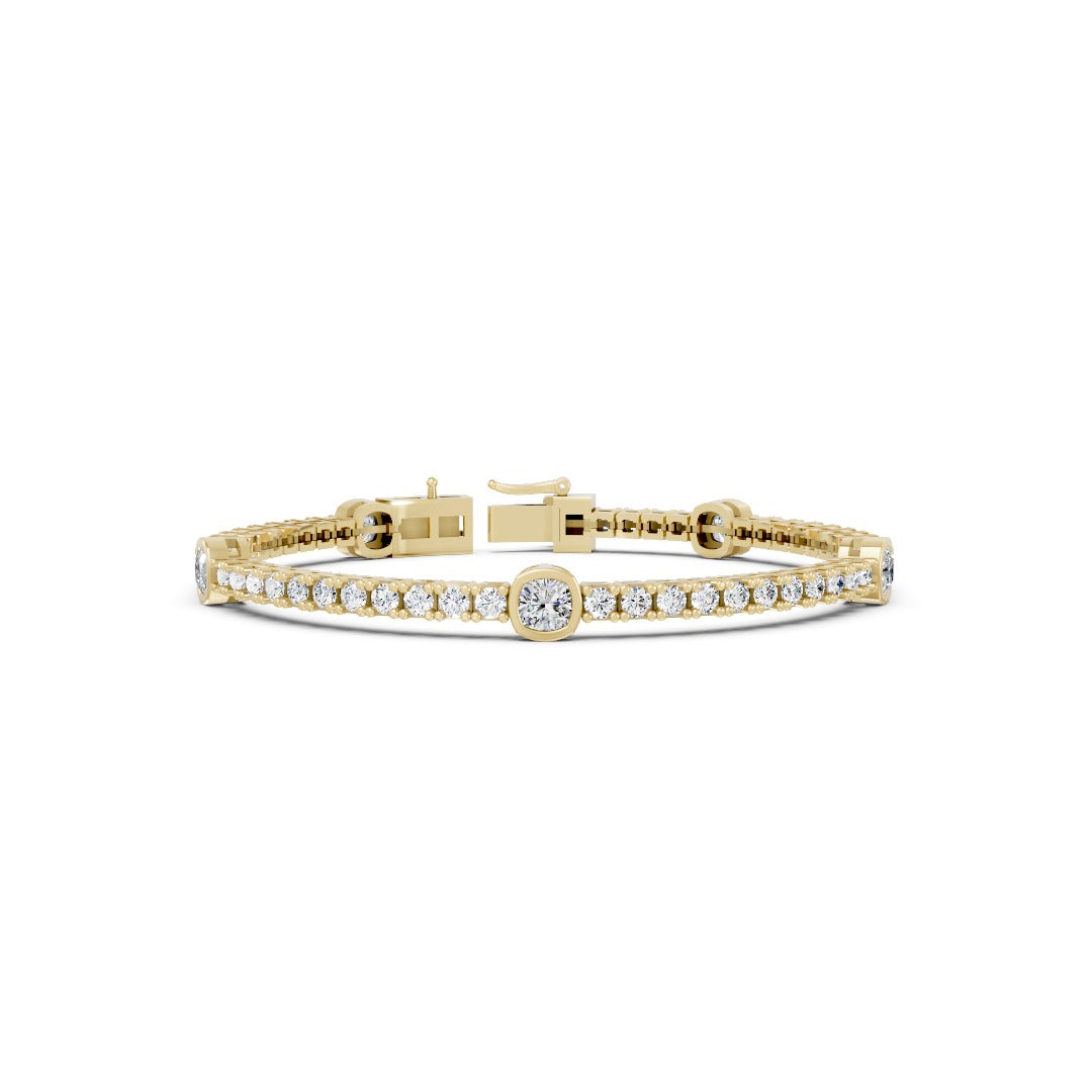 Cushion & Round Cut Lab Diamond Tennis Bracelet