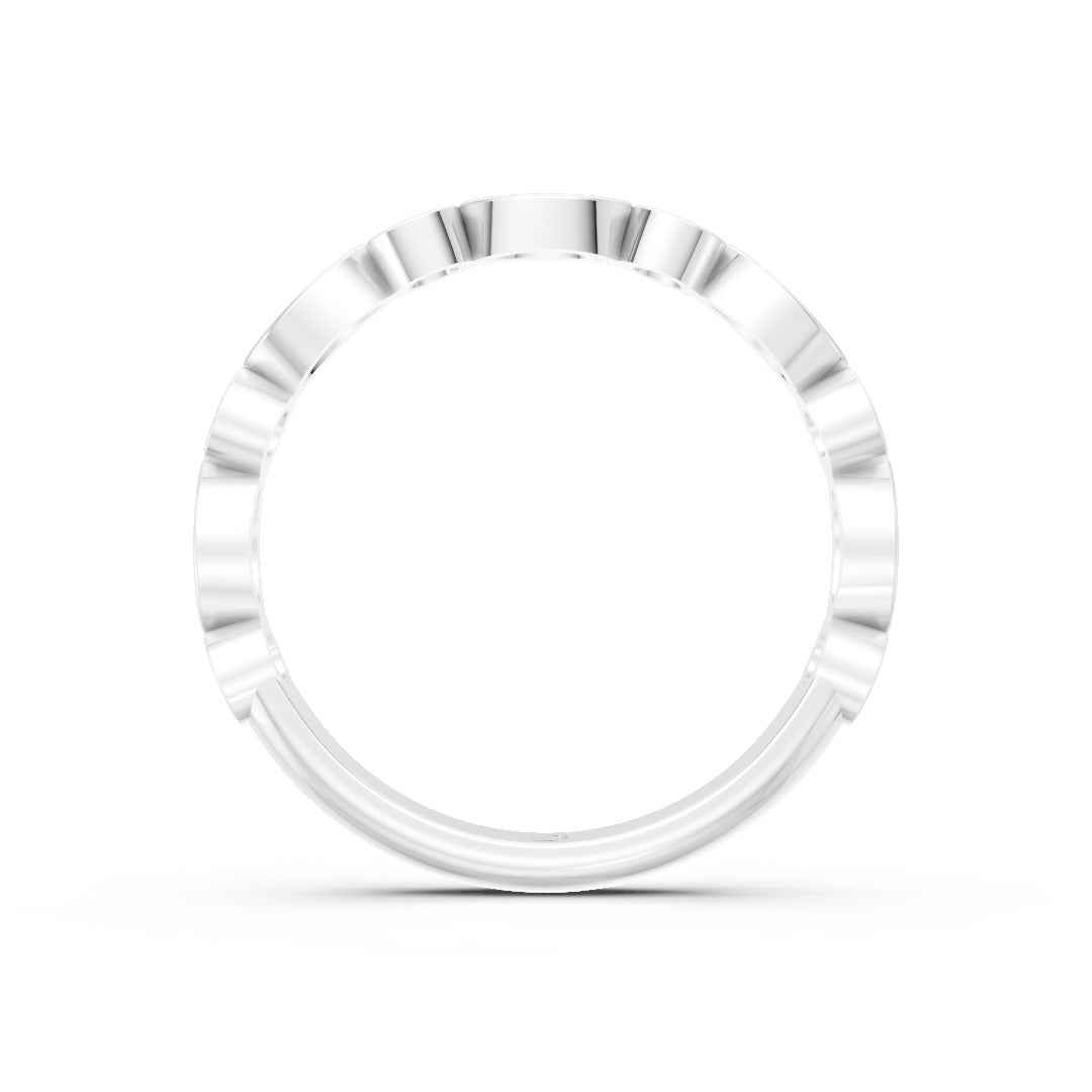 Marquise and Round Diamond Stackable Wedding Band