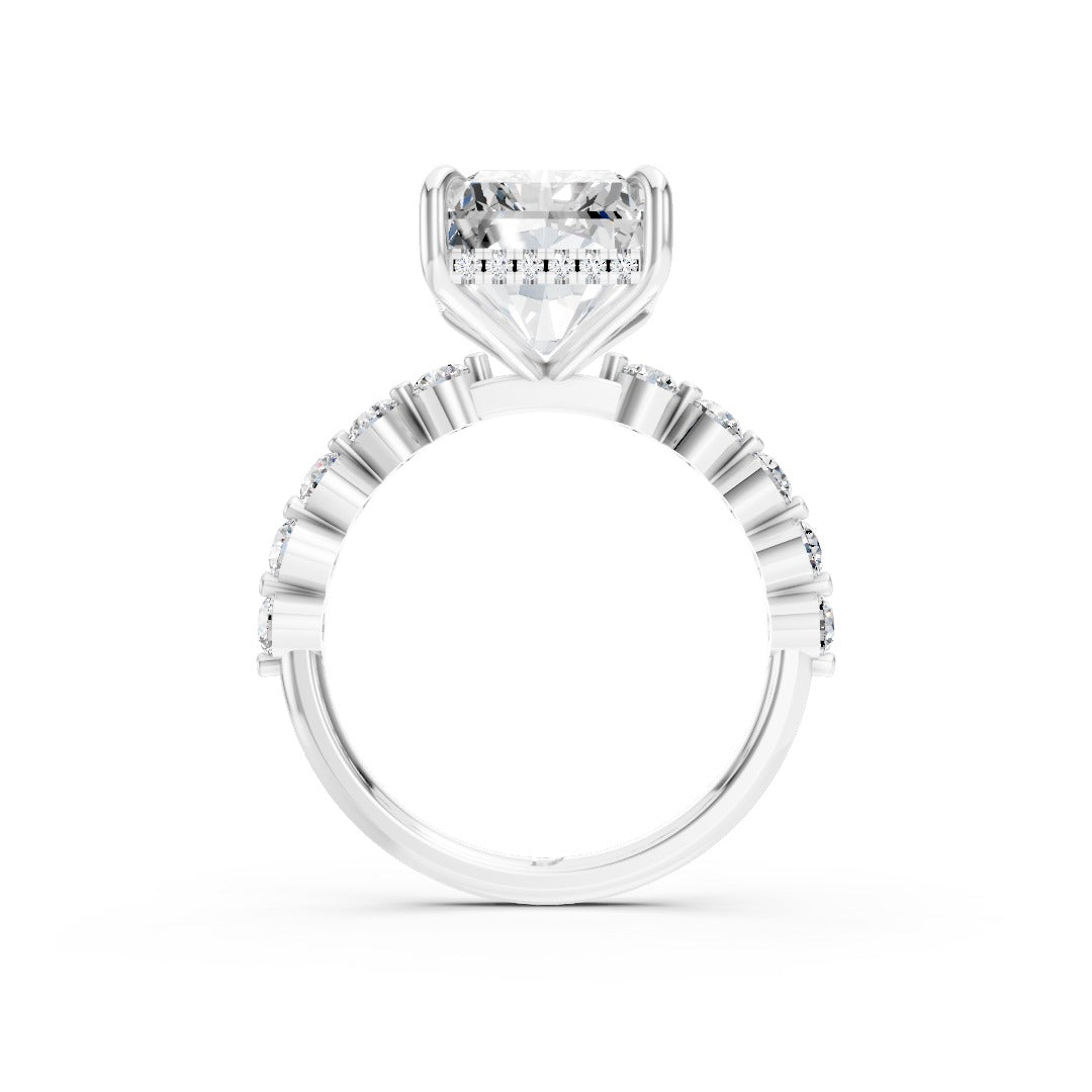 Radiant Cut Lab Grown Diamond Hidden Halo Ring
