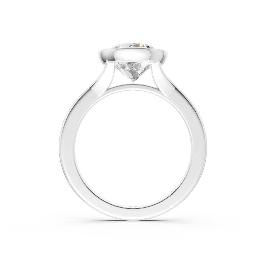 Round Bezel Cathedral Shank Ring