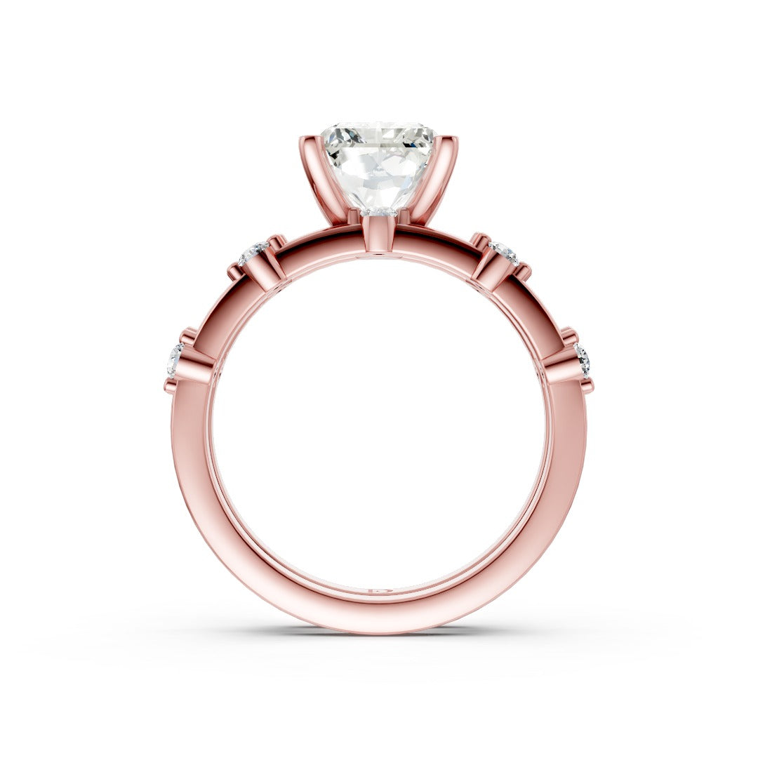 Radiant Cut Lab Diamond Bridal Ring Set