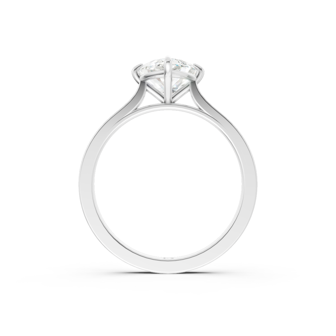 Marquise Solitaire Cathedral Shank Ring