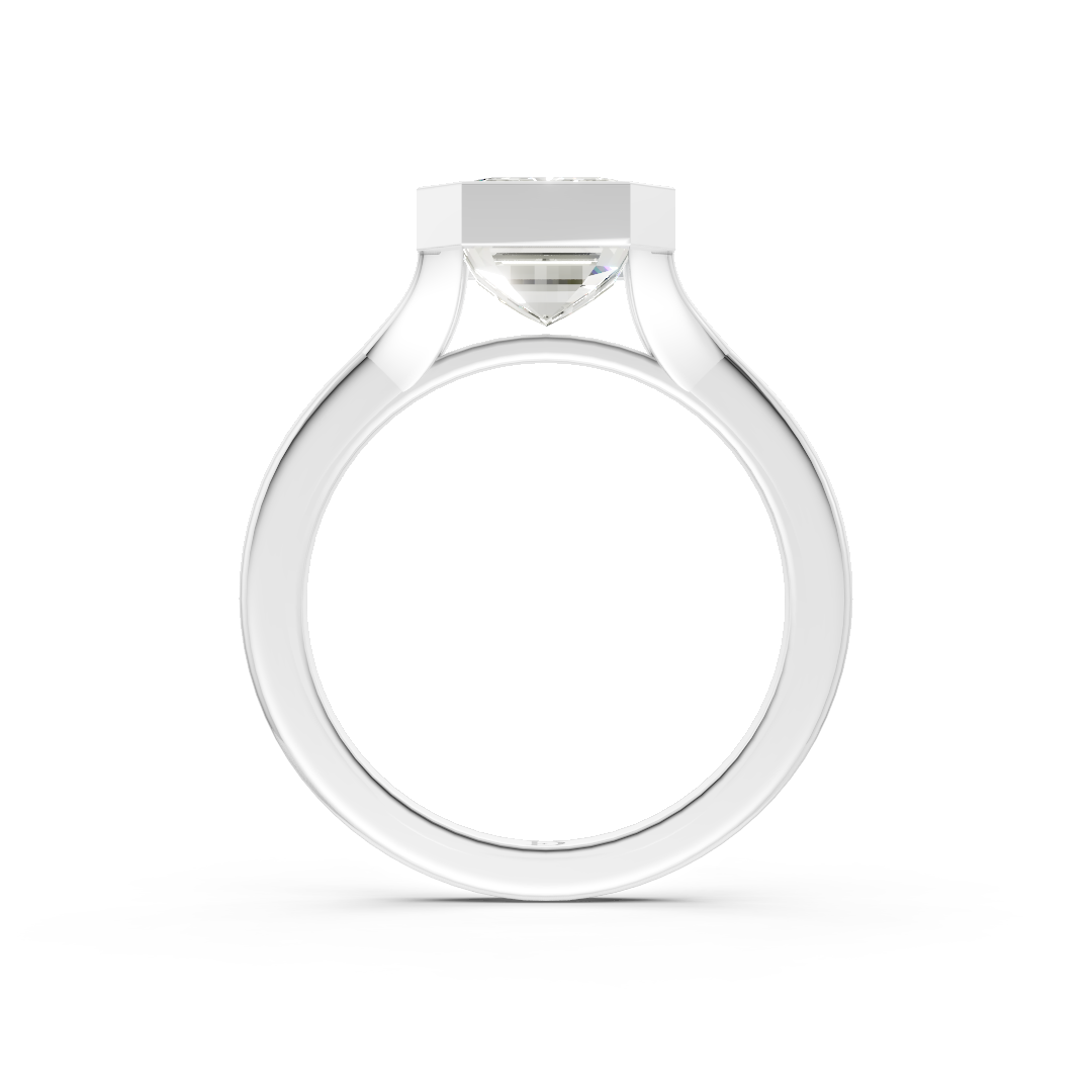 Emerald Bezel Cathedral Shank Ring