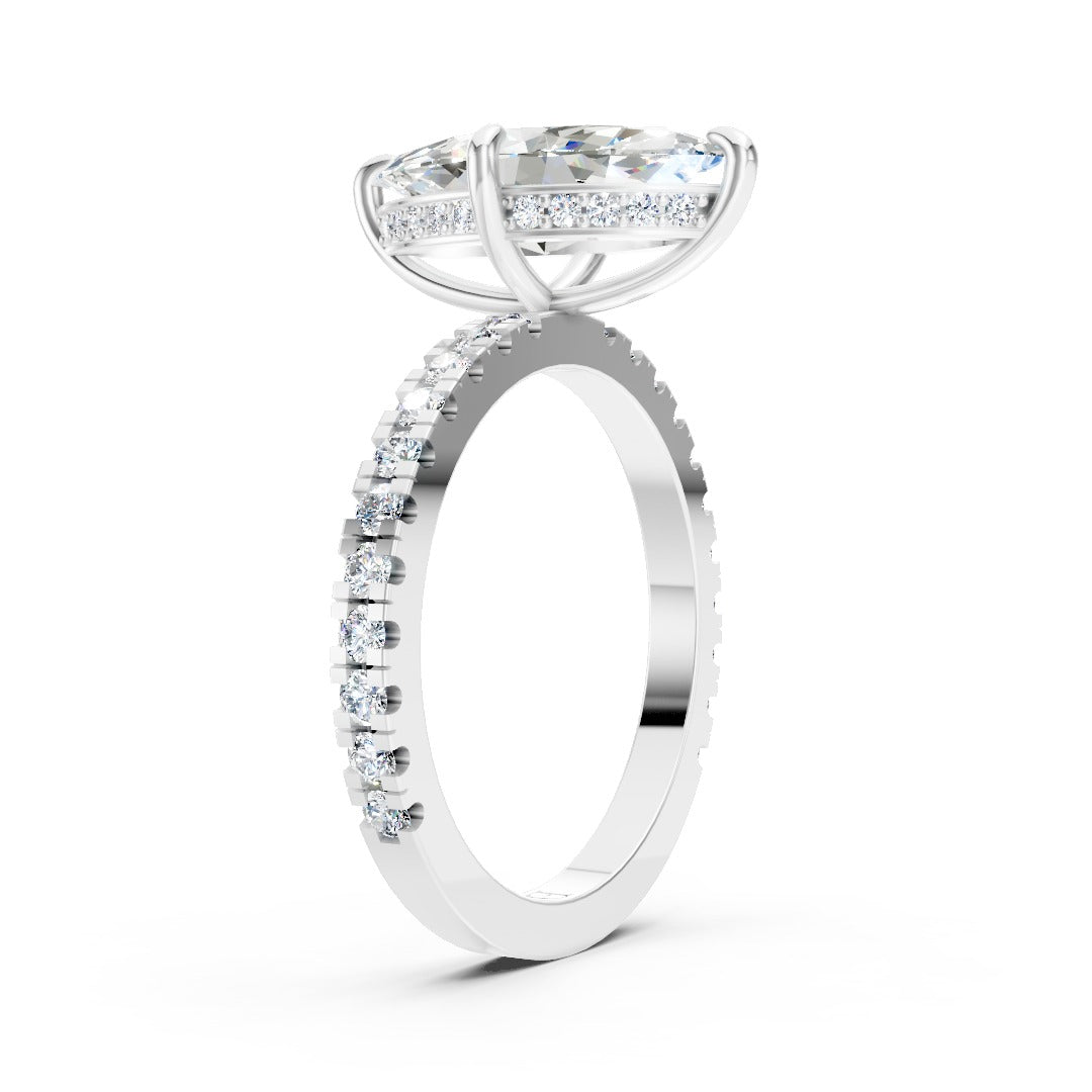 Marquise Diamond With Under-Halo Settings Ring