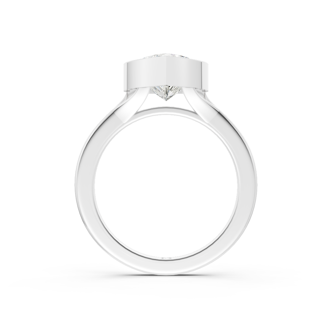 Heart Bezel Cathedral Shank Ring