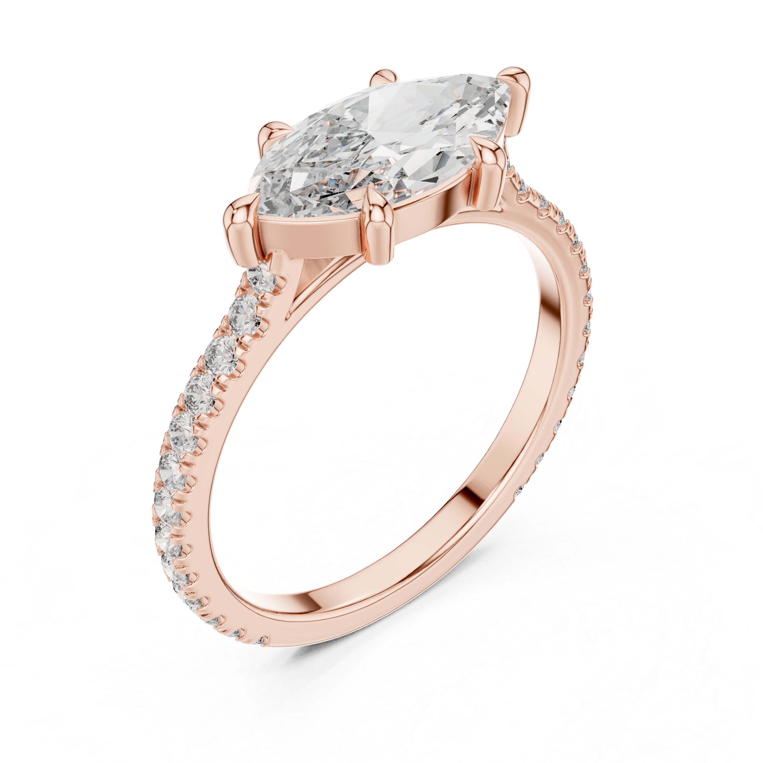 East-West Marquise Diamond Ring