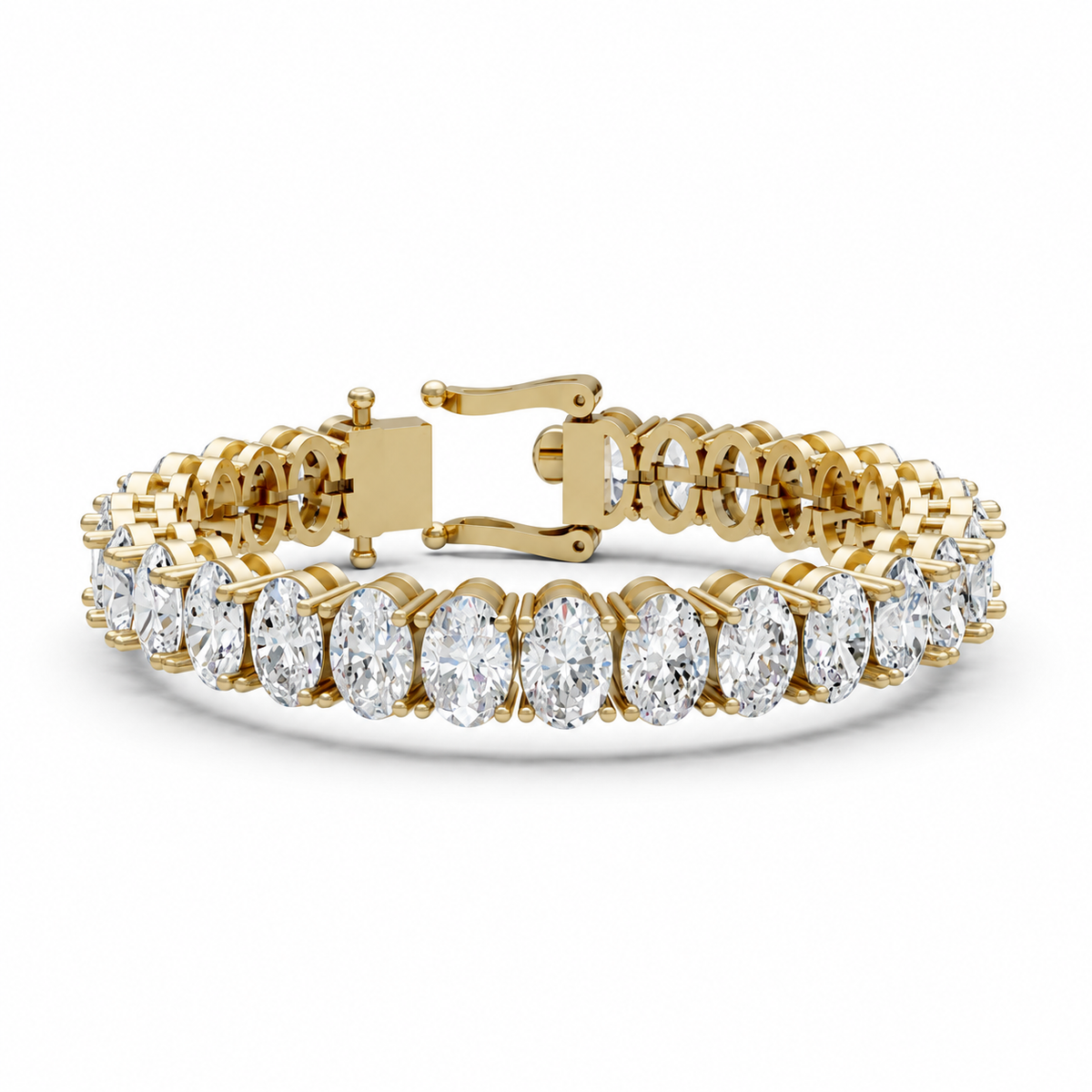 Statement Oval Cut Diamond Tennis Bracelet