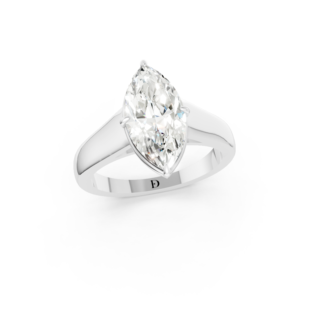 Marquise Diamond Tapered Band Ring