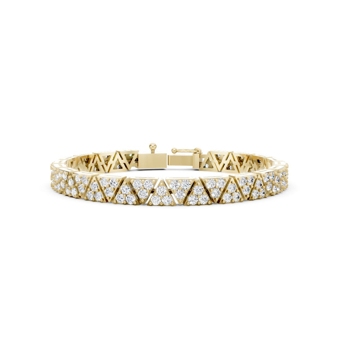 Triangle Shape Round Cut Diamond Tennis Bracelet