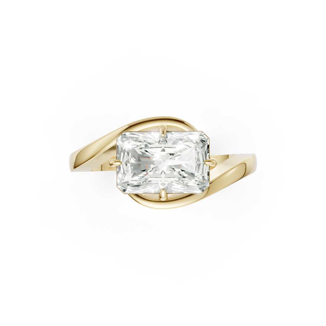 Radiant Diamond Bypass Shank Ring