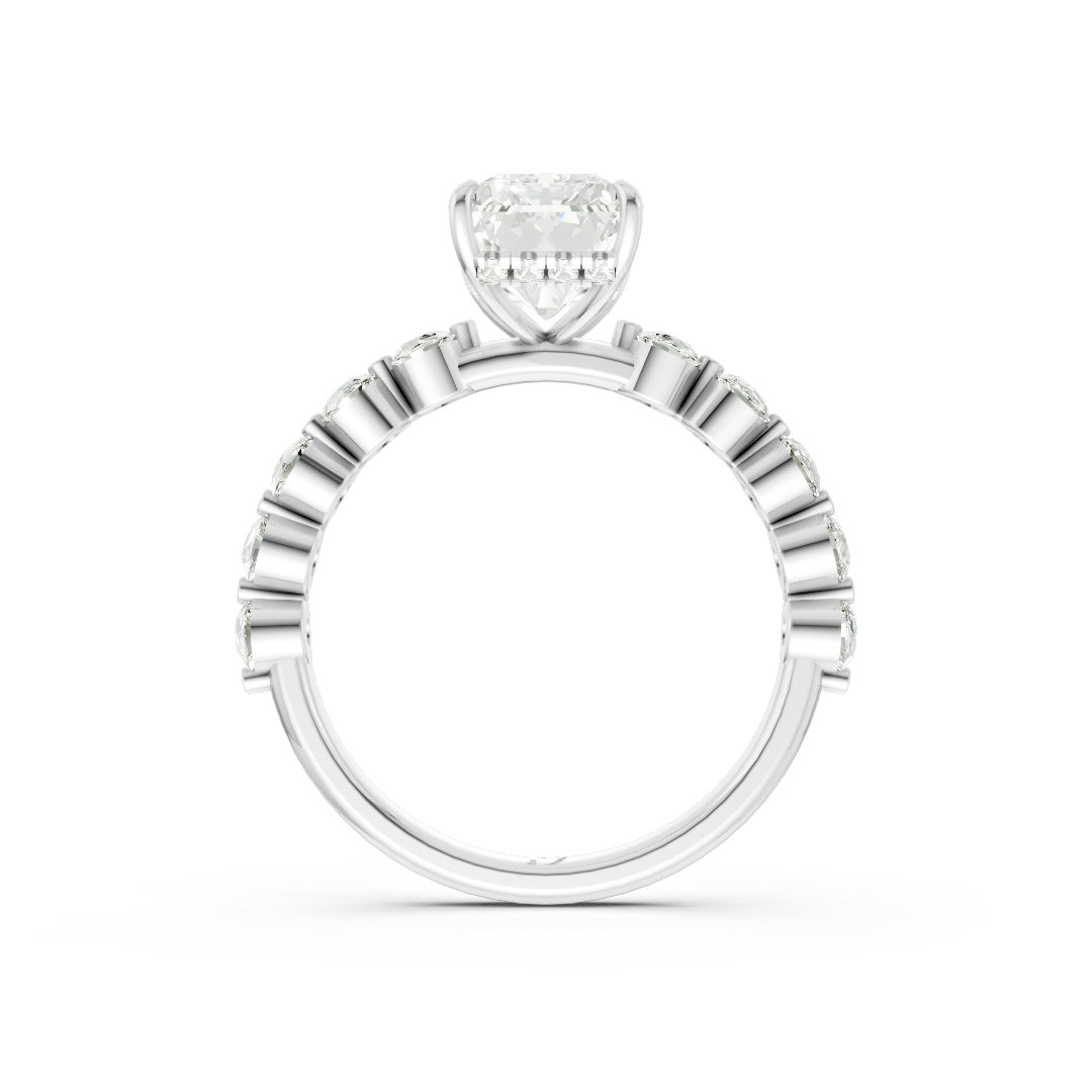 Radiant Diamond Shared Prong Engagement Ring