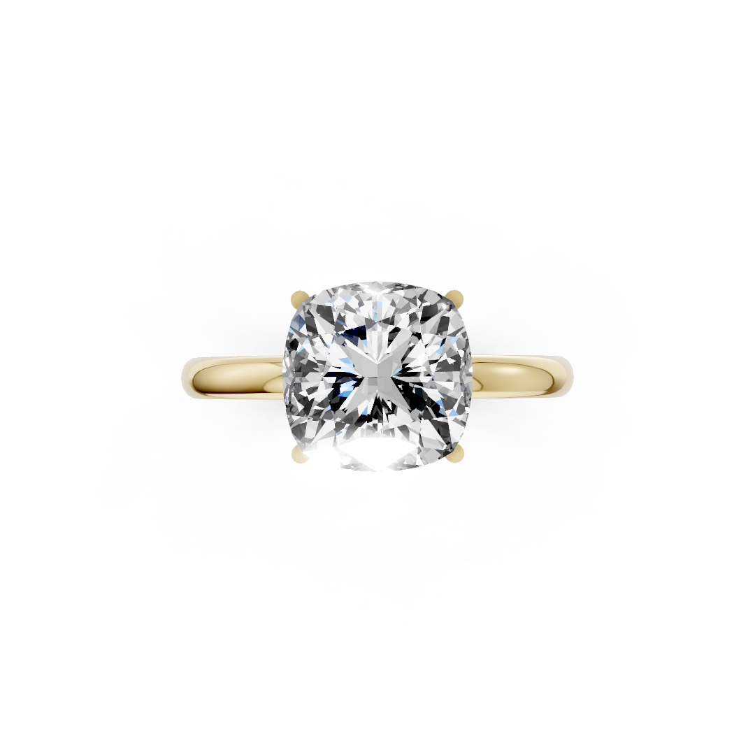 Cushion Diamond Hidden Halo Ring