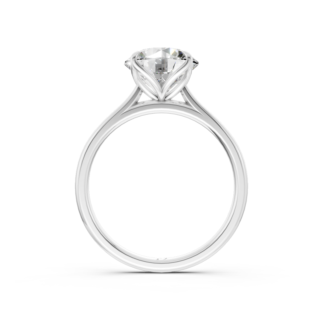 Round Cut Flower Prong ring