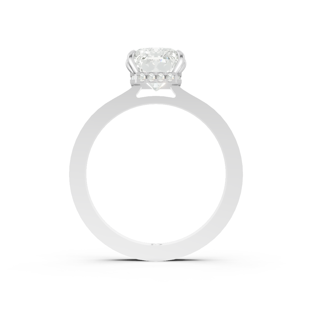 Radiant Solitaire Diamond Hidden Halo Ring