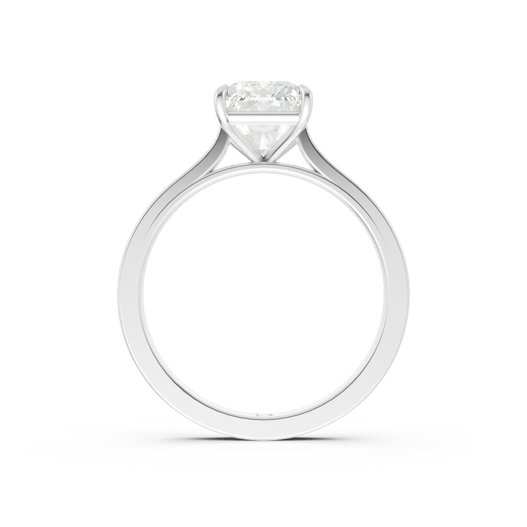Radiant Solitaire Cathedral Shank Ring