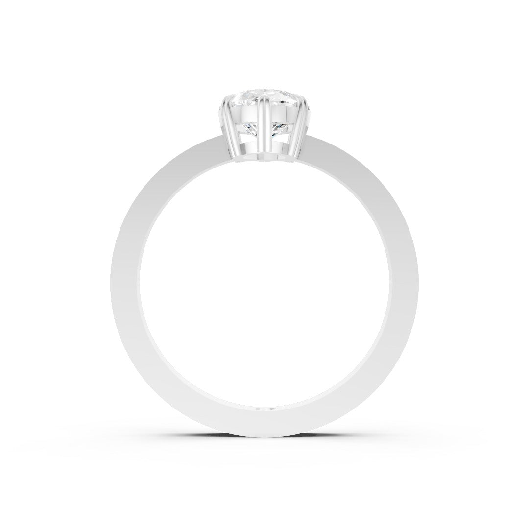 Pear Diamond Engagement Ring With Inset Side Stones