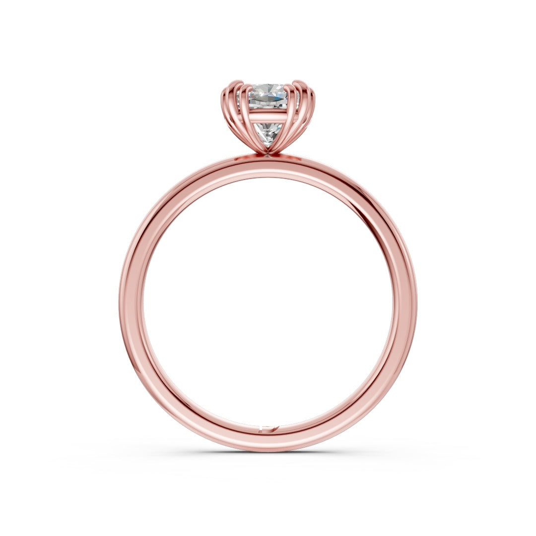 Cushion Cut Lab Grown Diamond Triple Prong Solitaire Ring
