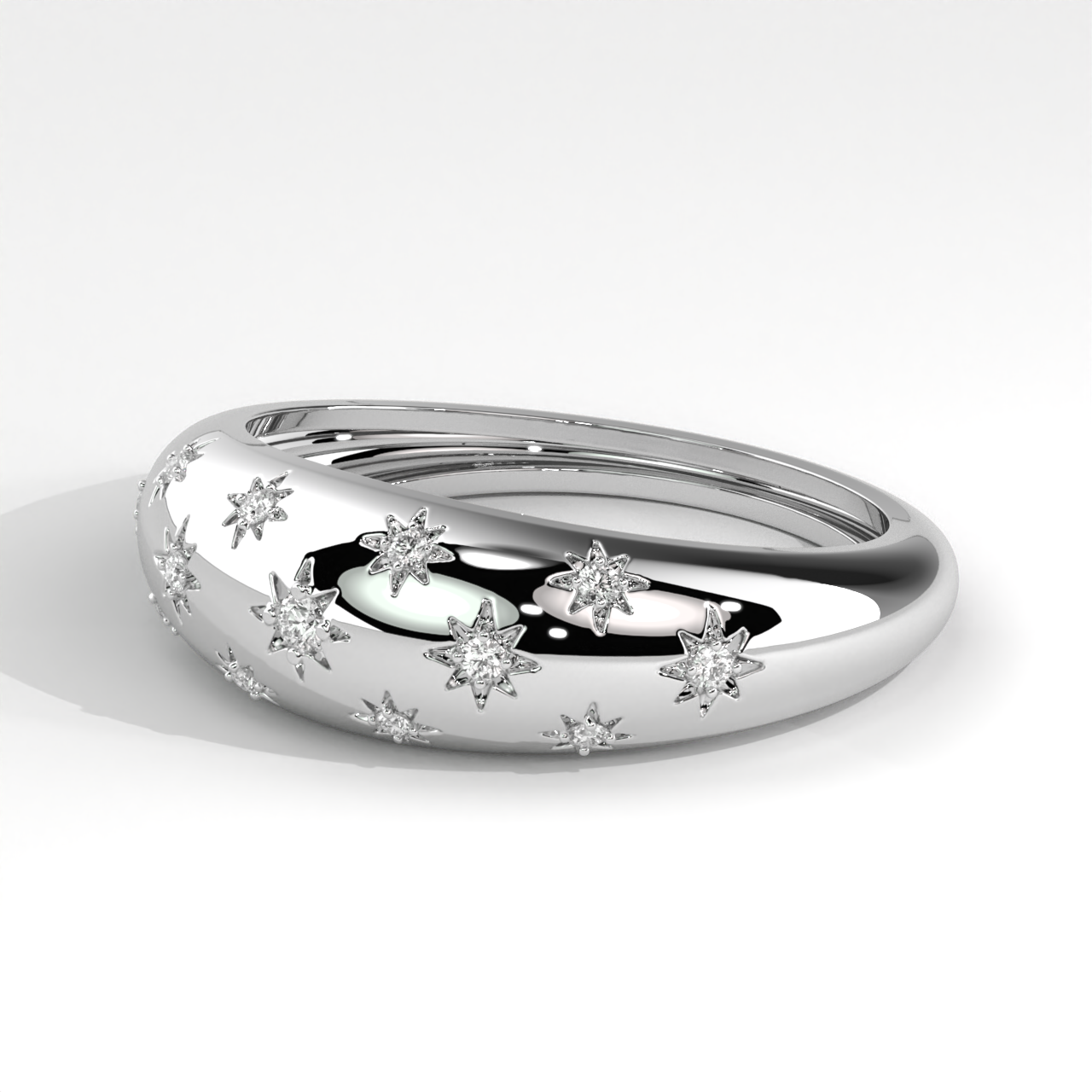 Round Cut Starset Celestial Dome Band