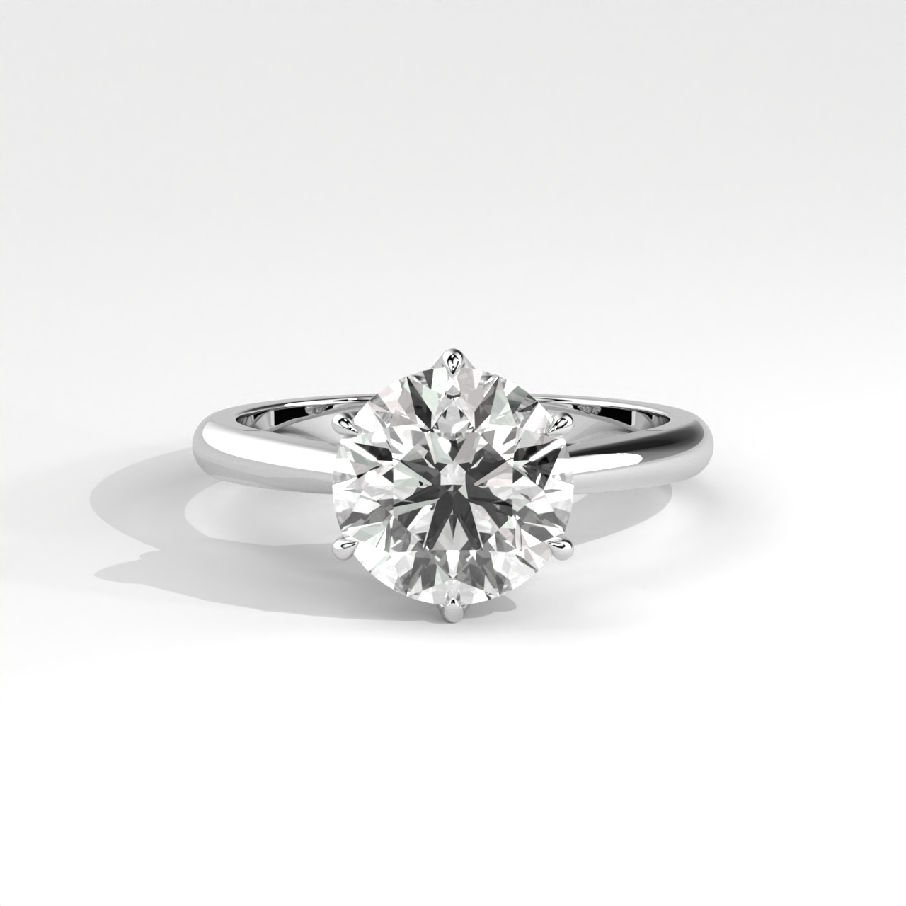 Six-Prong Round Brilliant Solitaire Ring