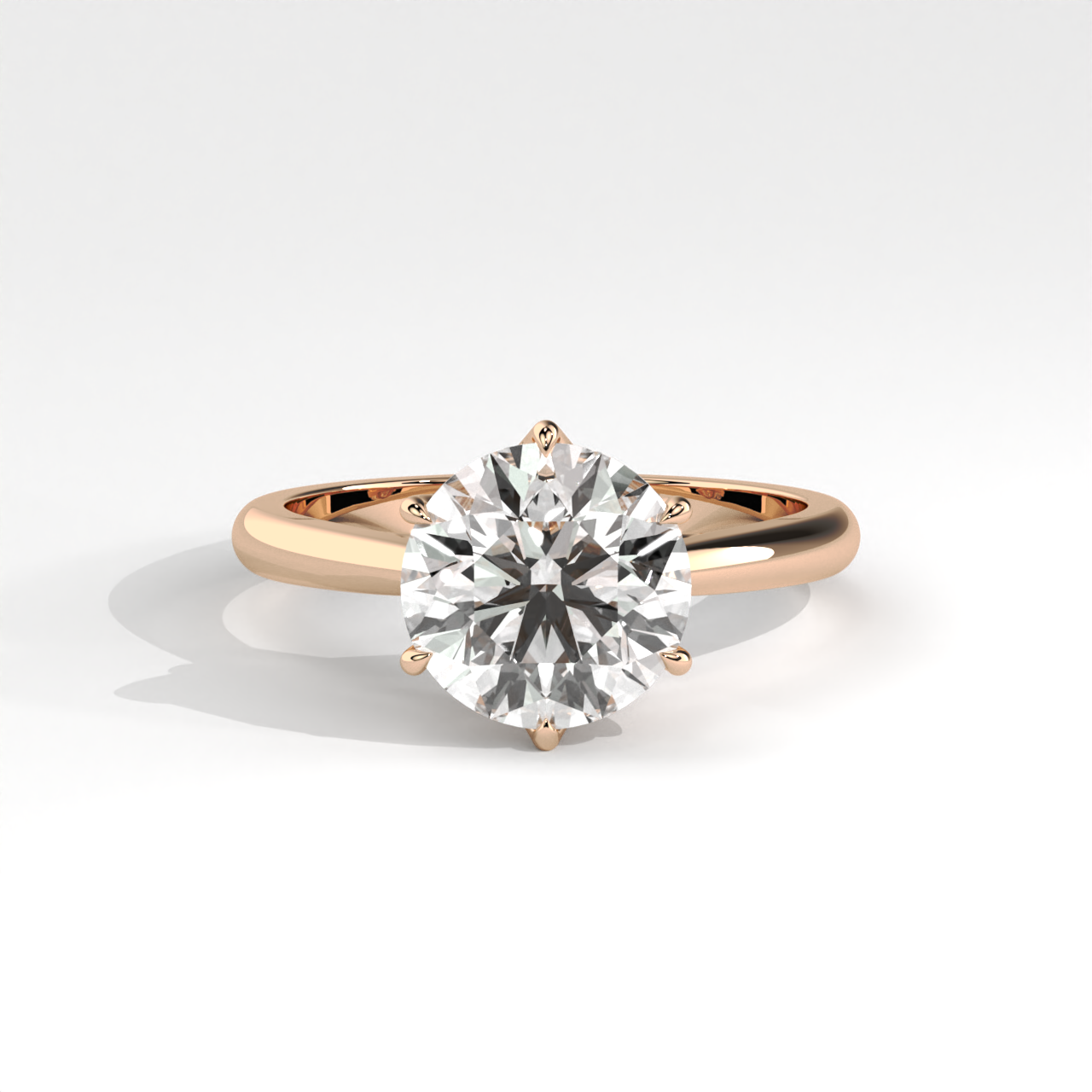 Six-Prong Round Brilliant Solitaire Ring