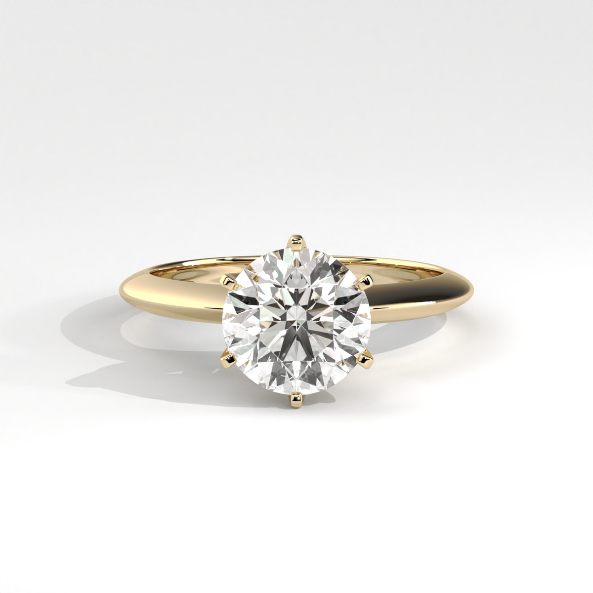 Round Brilliant Diamond Solitaire Gold Engagement Ring