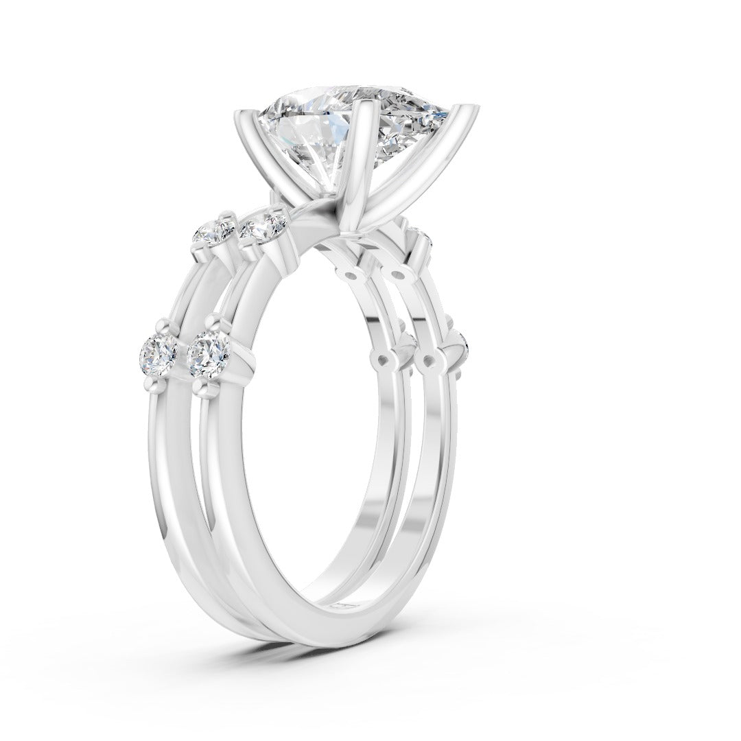 Pear Cut Lab Diamond Bridal Ring Set