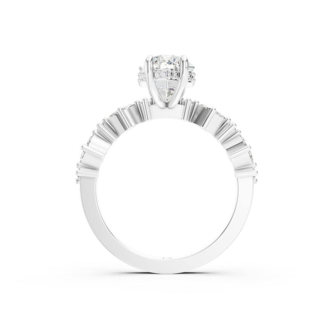 Dutch Marquise Diamond Halo Engagement Ring