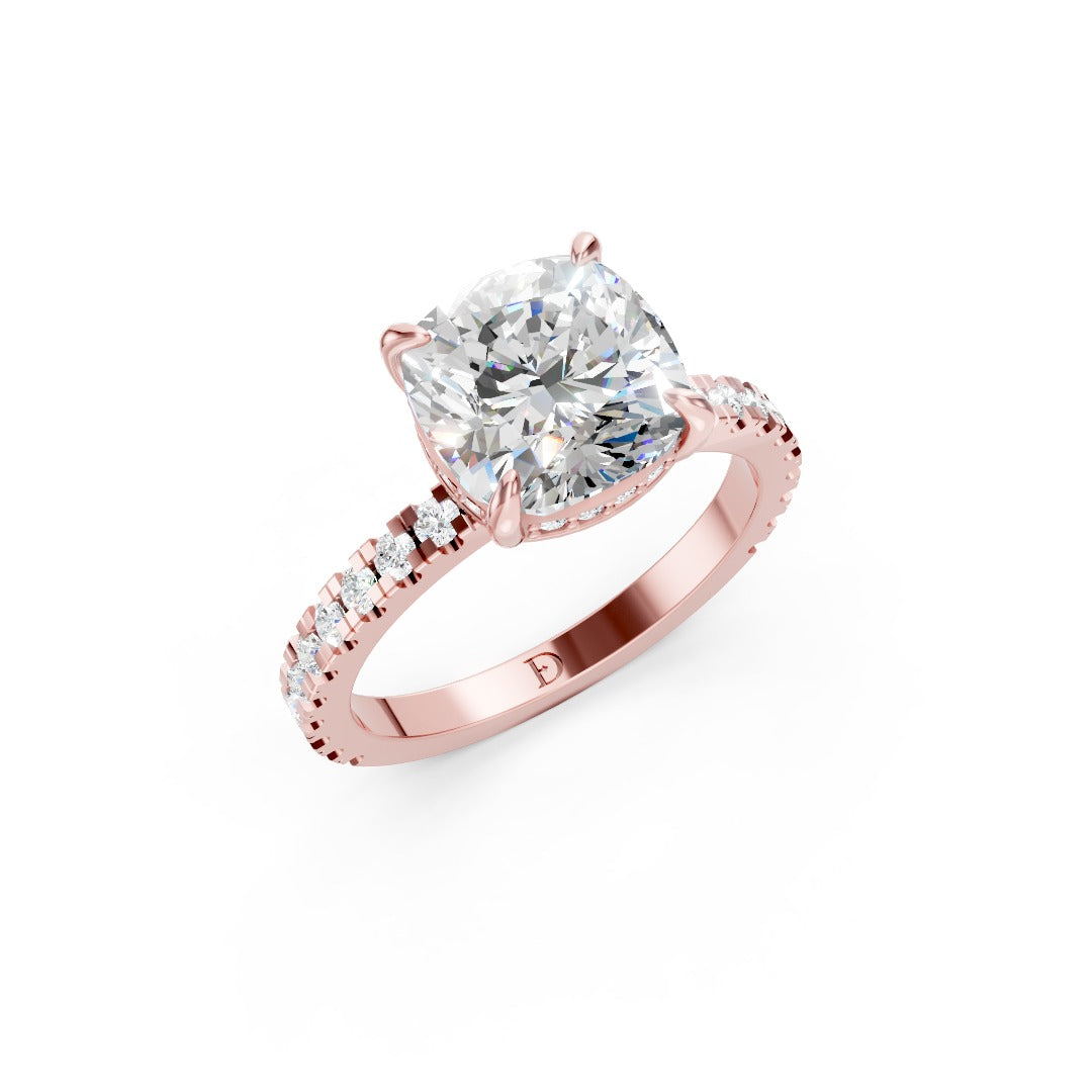 Cushion Diamond With Under-Halo Settings Ring