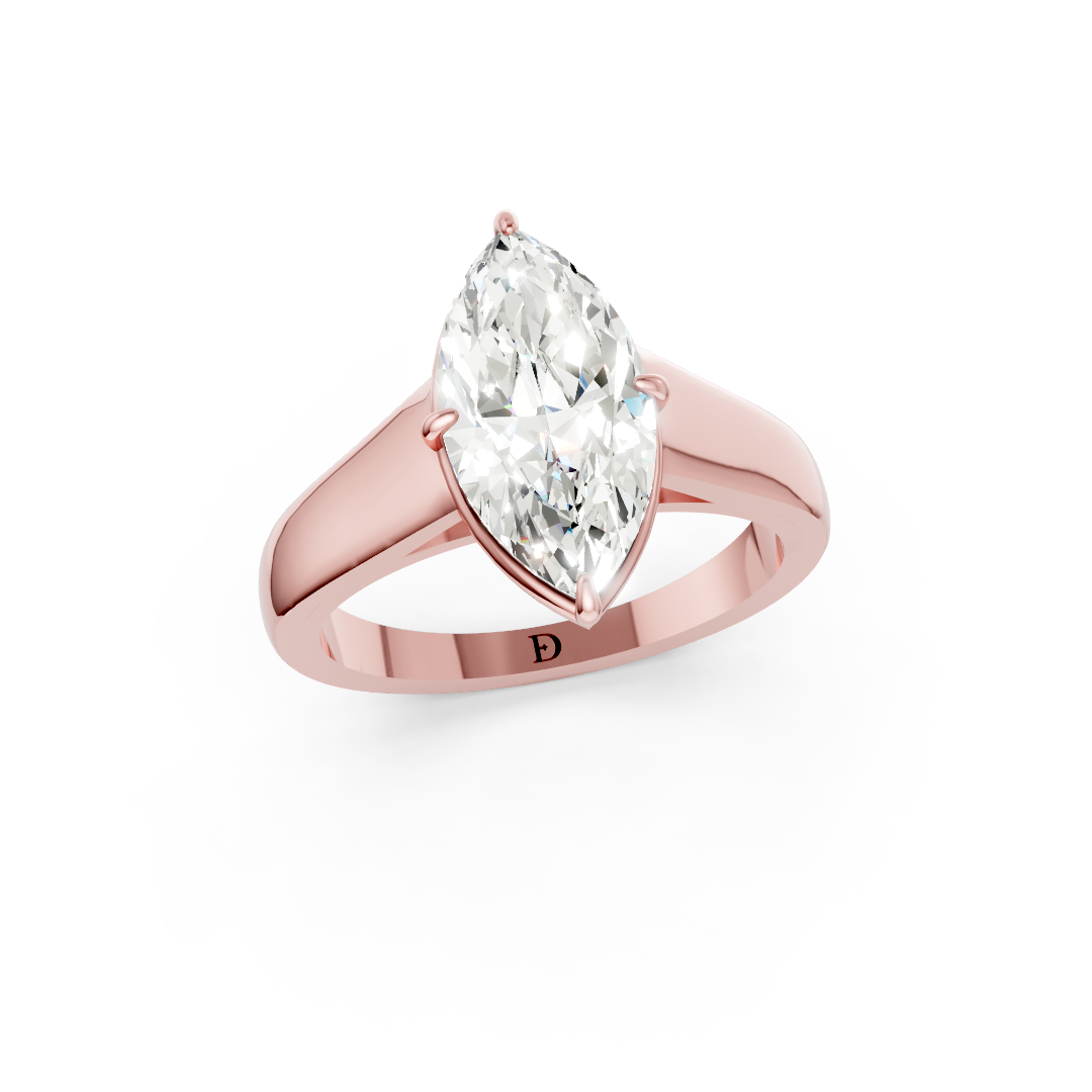 Marquise Diamond Tapered Band Ring