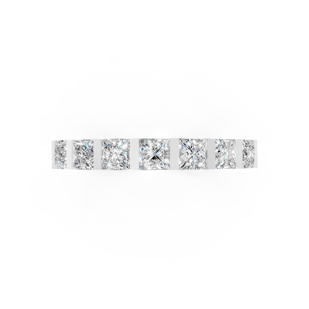 Channel Set Princess Diamond Half Eternity Band