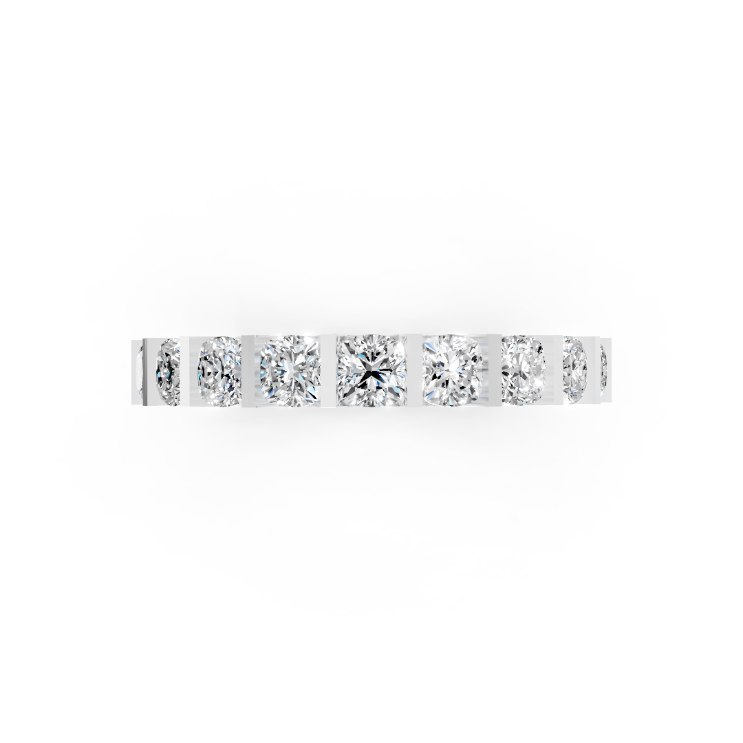 Bar Setting Cushion Cut Diamond Eternity Band