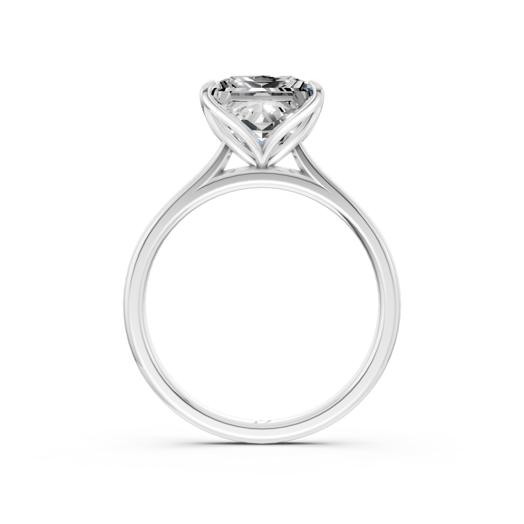 Princess Cut Flower Prong ring